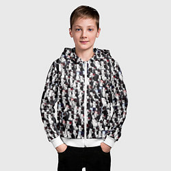 Толстовка на молнии детская Черно-белые медведи, цвет: 3D-белый — фото 2