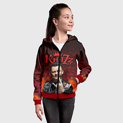 Толстовка на молнии детская Князь, цвет: 3D-красный — фото 2