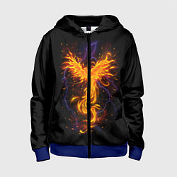 Толстовка на молнии детская Phoenix, цвет: 3D-синий