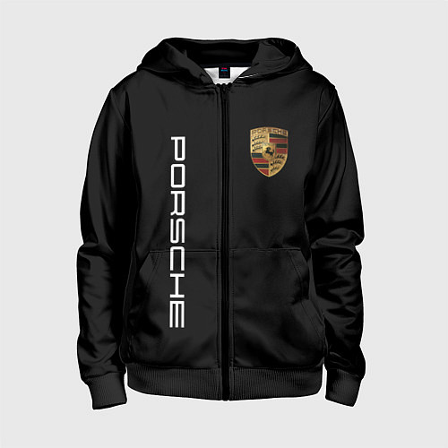 Детская толстовка на молнии PORSCHE / 3D-Черный – фото 1