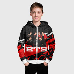 Толстовка на молнии детская BTS, цвет: 3D-белый — фото 2