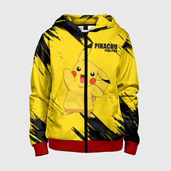 Толстовка на молнии детская PIKACHU: PIKA PIKA, цвет: 3D-красный