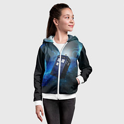 Толстовка на молнии детская ТАРДИС, цвет: 3D-белый — фото 2