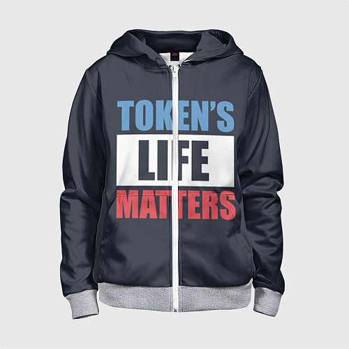 Детская толстовка на молнии TOKENS LIFE MATTERS / 3D-Меланж – фото 1