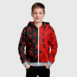 Толстовка на молнии детская РУНЫ, цвет: 3D-меланж — фото 2