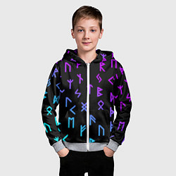 Толстовка на молнии детская РУНЫ, цвет: 3D-меланж — фото 2