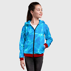 Толстовка на молнии детская Вода, цвет: 3D-красный — фото 2
