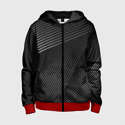 Толстовка на молнии детская МЕТАЛЛИЧЕСКИЕ ПОЛОСЫ, цвет: 3D-красный