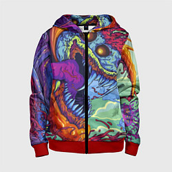 Толстовка на молнии детская HYPERBEAST, цвет: 3D-красный