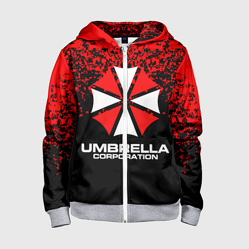 Детская толстовка на молнии Umbrella Corporation / 3D-Меланж – фото 1