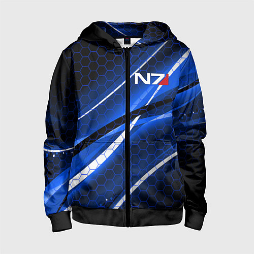 Детская толстовка на молнии MASS EFFECT N7 / 3D-Черный – фото 1