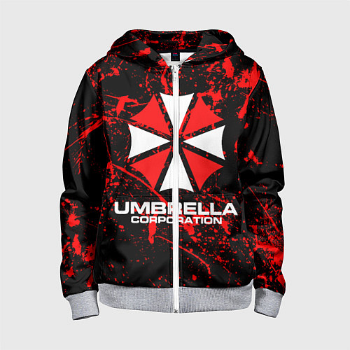 Детская толстовка на молнии Umbrella Corporation / 3D-Меланж – фото 1