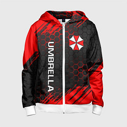 Толстовка на молнии детская UMBRELLA CORP, цвет: 3D-белый