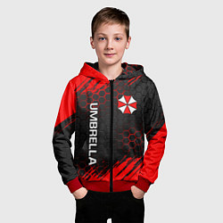 Толстовка на молнии детская UMBRELLA CORP, цвет: 3D-красный — фото 2