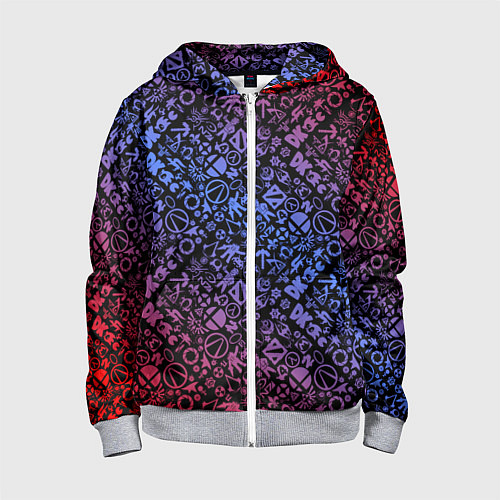 Детская толстовка на молнии Игровые бренды / 3D-Меланж – фото 1