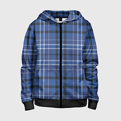 Толстовка на молнии детская Шотландка, цвет: 3D-черный