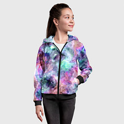 Толстовка на молнии детская Color splashes, цвет: 3D-черный — фото 2
