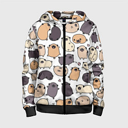 Детская толстовка на молнии Милые мопсы