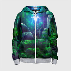 Толстовка на молнии детская Дорога в храм, цвет: 3D-меланж