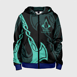 Толстовка на молнии детская ASSASSINS CREED VALHALLA, цвет: 3D-синий
