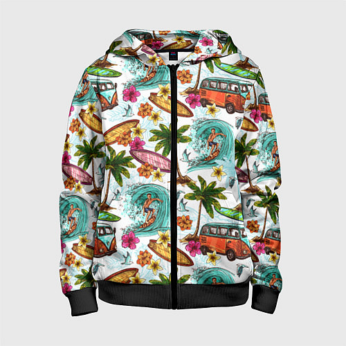 Детская толстовка на молнии Летнее Настроение / 3D-Черный – фото 1