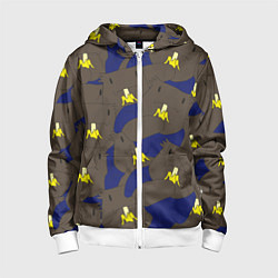 Толстовка на молнии детская РАК, цвет: 3D-белый