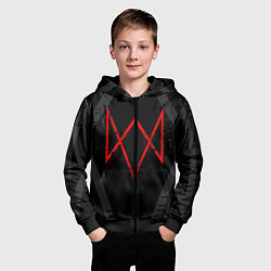 Толстовка на молнии детская WATCH DOGS LEGION, цвет: 3D-черный — фото 2