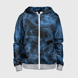 Толстовка на молнии детская Синий дым, цвет: 3D-меланж