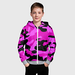 Толстовка на молнии детская Цветной камуфляж, цвет: 3D-меланж — фото 2