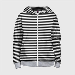 Детская толстовка на молнии В ЧЕРНО-БЕЛУЮ ПОЛОСКУ