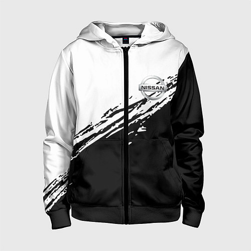 Детская толстовка на молнии NISSAN / 3D-Черный – фото 1