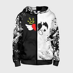 Толстовка на молнии детская Добро и зло, Payton Moormeier, цвет: 3D-черный