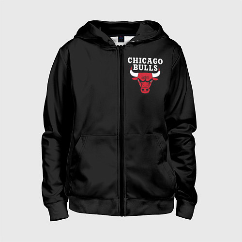 Детская толстовка на молнии CHICAGO BULLS / 3D-Черный – фото 1