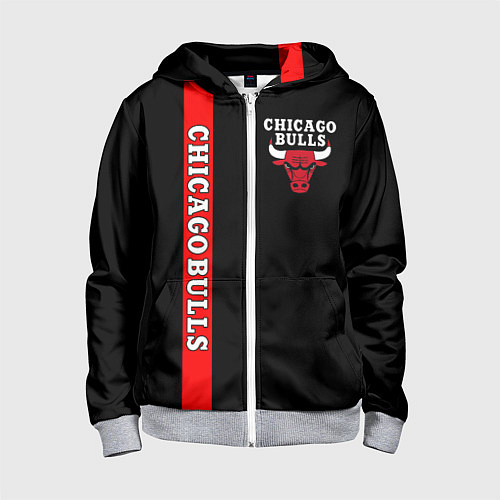 Детская толстовка на молнии CHICAGO BULLS / 3D-Меланж – фото 1