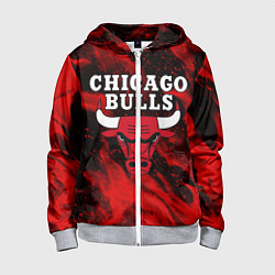 Толстовка на молнии детская CHICAGO BULLS, цвет: 3D-меланж