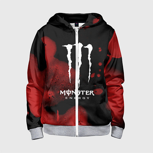 Детская толстовка на молнии MONSTER ENERGY / 3D-Меланж – фото 1