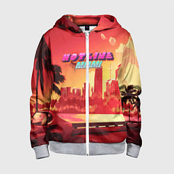 Толстовка на молнии детская HOTLINE MIAMI, цвет: 3D-меланж