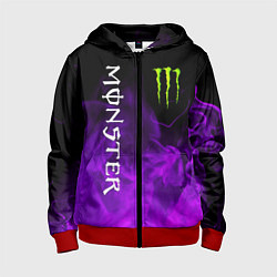 Толстовка на молнии детская MONSTER ENERGY, цвет: 3D-красный