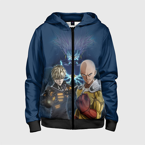 Детская толстовка на молнии One Punch Man / 3D-Черный – фото 1