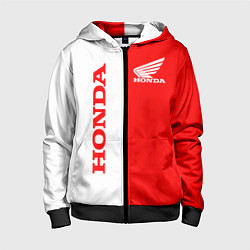 Толстовка на молнии детская HONDA, цвет: 3D-черный