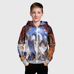 Толстовка на молнии детская Коты, цвет: 3D-меланж — фото 2