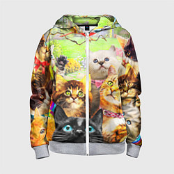 Детская толстовка на молнии КОТЫ