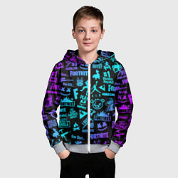 Толстовка на молнии детская FORTNITE, цвет: 3D-меланж — фото 2