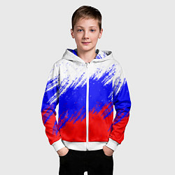 Толстовка на молнии детская Россия, цвет: 3D-белый — фото 2