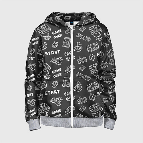 Детская толстовка на молнии Video game / 3D-Меланж – фото 1