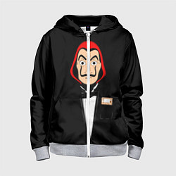 Толстовка на молнии детская Бумажный Дом, цвет: 3D-меланж