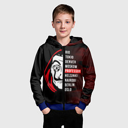 Толстовка на молнии детская La Casa de Papel Z, цвет: 3D-синий — фото 2