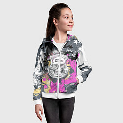 Толстовка на молнии детская Череп, цвет: 3D-белый — фото 2