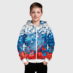 Толстовка на молнии детская Россия, цвет: 3D-белый — фото 2