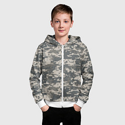 Толстовка на молнии детская Цифровой камуфляж, цвет: 3D-белый — фото 2